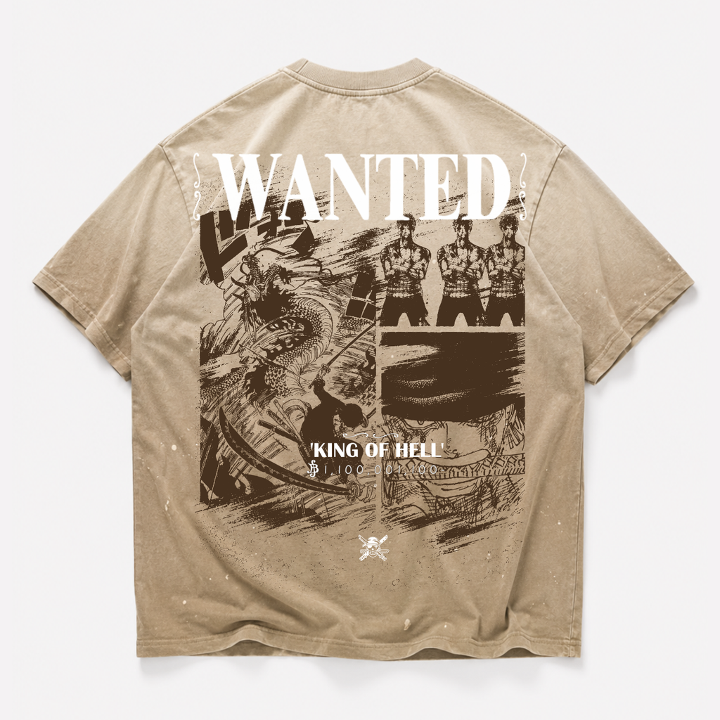 KING OF HELL BEIGE WASHED TEE