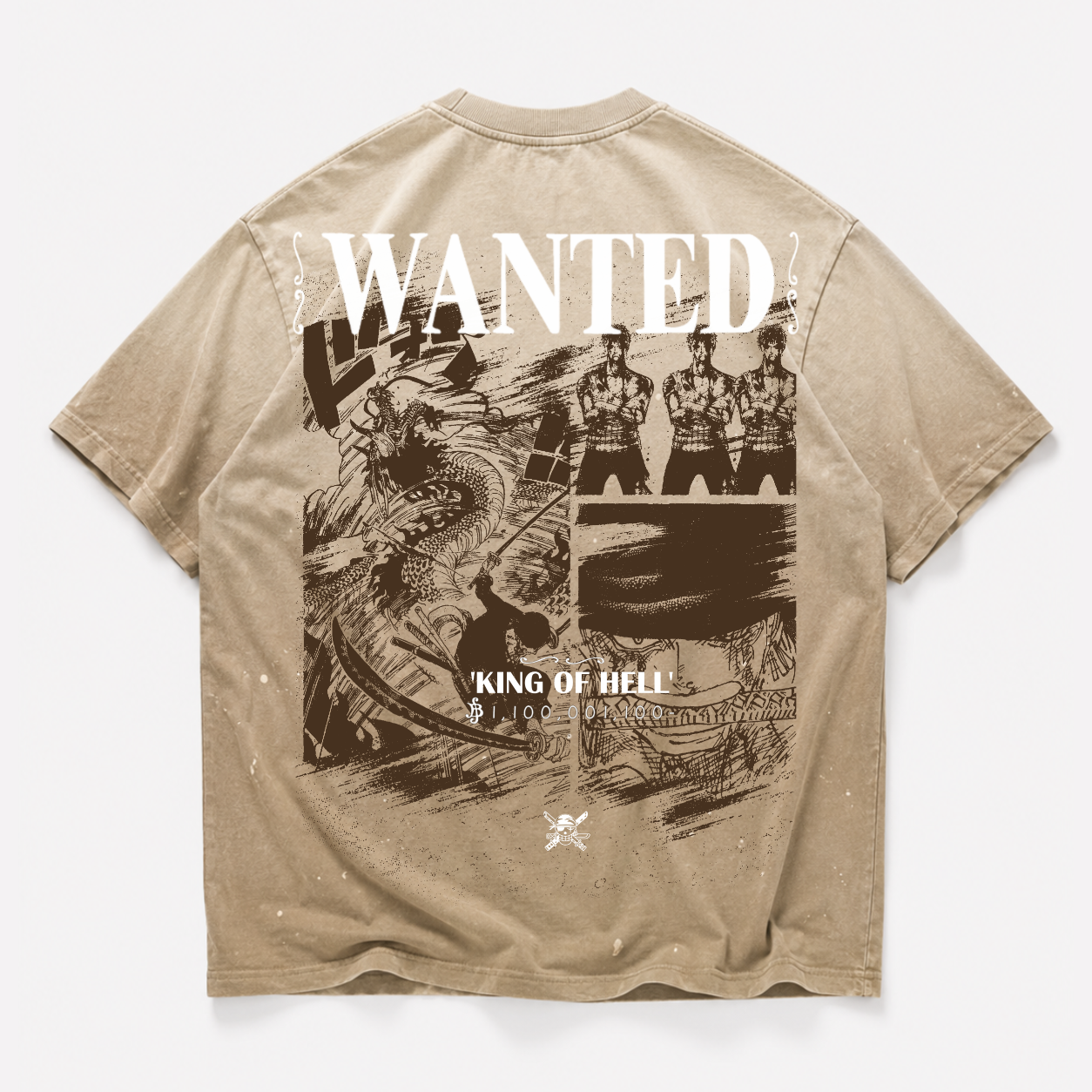 KING OF HELL BEIGE WASHED TEE